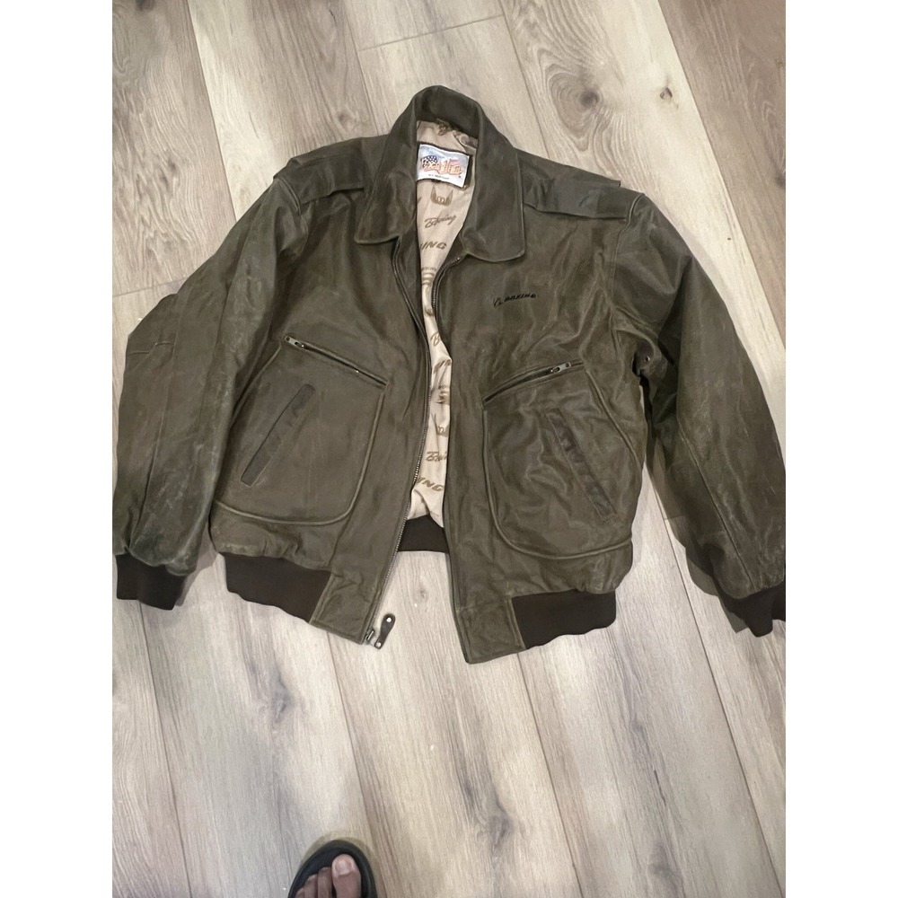 Vintage Boeing Leather Flight Bomber Jacket XL A-2 Style Excelled Aviation Coat